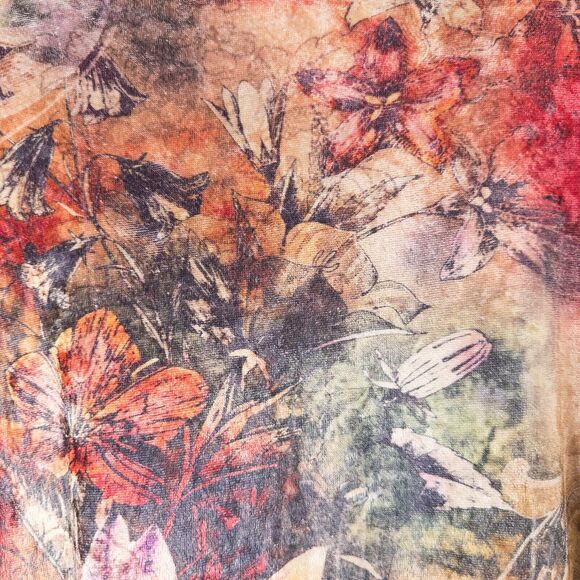 Susan Lawrence Velvet Square Neck Floral Top Womens Large Fairy Artsy Whimsigoth - Picture 7 of 13